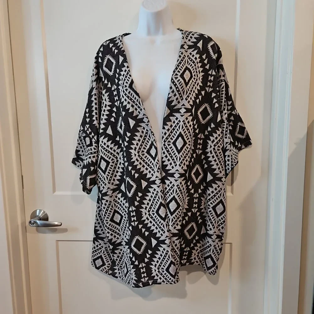 Divided Open Front Cardigan sz M oversized - Picture 4 of 6